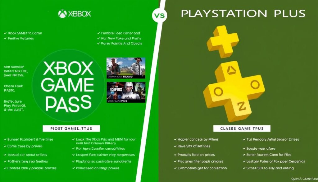 Ilustrasi perbedaan antara Xbox Game Pass dan PlayStation Plus